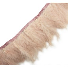 HAND® GS Dusty Pink Fascinators, Hats, Goose Feather Fringe Trim - 15 cm W x 1 Metre L