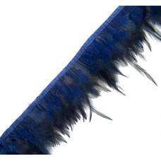 HAND® DU20 Navy Blue Natural Rooster Feather Fringe - 4.5 inches W x 2 Metres L