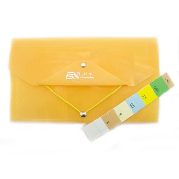 HAND® Orange Expanding 12 Section Ticket Receipt Wallet File Organiser with Coloured A to Z Tabs - Takes Sheets 250 x 120 mm