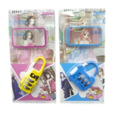 HAND® Set of 2 Princess 3 Digit Combination Padlocks for Your School, Home, Locker, Bag, Diary