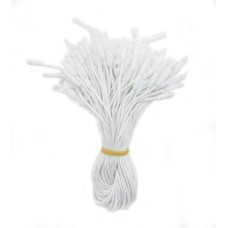 HAND® White Easy to Attach Hang Tags, Waxed Nylon String Round Snap Locks 20cm - 500 pcs