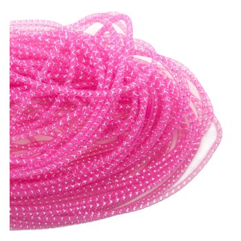 HAND® Pink & Silver Elastic Millinery Tubular Crin Trim - Diameter 4 mm, appx 30 m per Pack