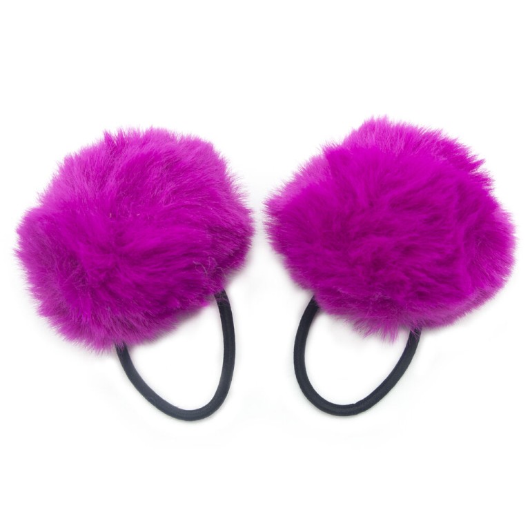 HAND® A Pair of Fluffy Magenta Pom Pom Elasticated Stretch Hair Bands Ponytail Loops - 70 mm HAND® A Pair of Fluffy Magenta Pom Pom Elasticated Stretch Hair Bands Ponytail Loops - 70 mm