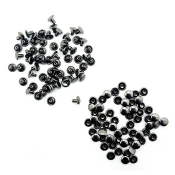 HAND® Dark Silver Tone 2 Part Press Studs for Jeans, Jackets - 8 mm Diameter - 50 Sets