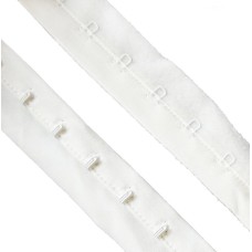 HAND® HE02 1 Metre Bra Continuous Hook and Eye Single Plush Backed Polyester/Nylon White Tape