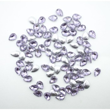 HAND® Lilac Crystal Glass Teardrop Sew On Embellishments with Silver-Grey Tone Backing - 10 x 14mm - Pack of 50 HAND® Lilac Crystal Glass Teardrop Sew On Embellishments with Silver-Grey Tone Backing - 10 x 14mm - Pack of 50