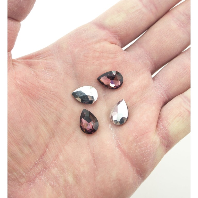 HAND® Coffee Crystal Glass Teardrop Sew On Embellishments with Silver-Grey Tone Backing - 10 x 14mm - Pack of 50 HAND® Coffee Crystal Glass Teardrop Sew On Embellishments with Silver-Grey Tone Backing - 10 x 14mm - Pack of 50