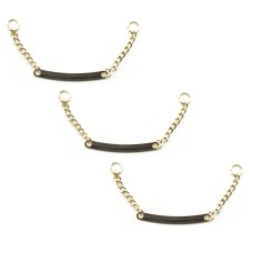 HAND® No.2060 Gold Tone Metal Sew On Metal Coat Hangers Hanging Chain - 110 mm - Set of 3