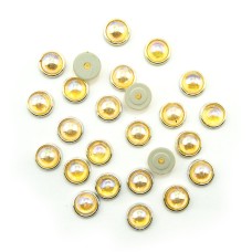 HAND® Circular Gold Tone with Amber-Rose Crystal Trims Embellishments - 13 mm - Pack of 25