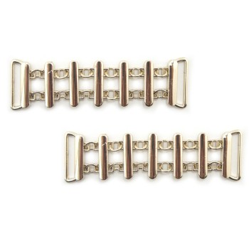 HAND® No. 1708 Gold Tone Metal 'Fence' Design Embellishment for Jewellery, Costumes, Accessories - 100 mm - Set of 2