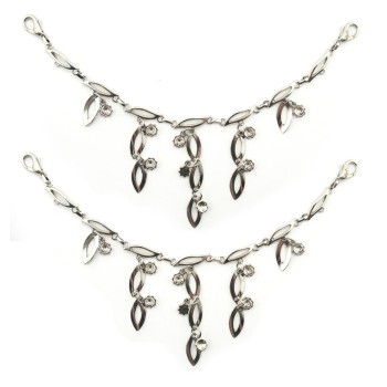 HAND® No. 1067 Silver Tone Metal Leaf Link Chain with Lobster Clasps for DIY Jewellery, Hand Bag, Costumes, Garments - 220 x 70 mm - Set of 2 HAND® No. 1067 Silver Tone Metal Leaf Link Chain with Lobster Clasps for DIY Jewellery, Hand Bag, Costumes, Garments - 220 x 70 mm - Set of 2