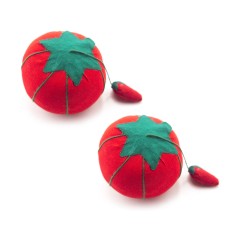 HAND® A Pair of Large Tomato Pin Cushions - 70 mm Diameter