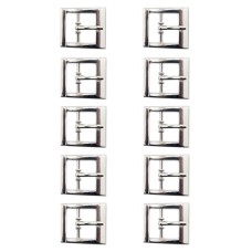 2326 Metal Polished Silver Tone Shoe Boots Handbag Buckles 2cm with Slider Bar - Pack of 5 Pairs