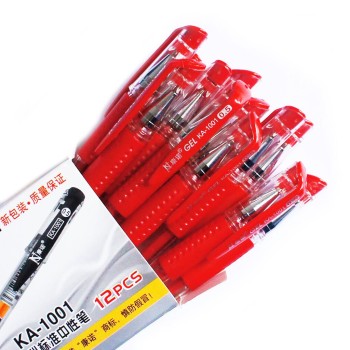 KA-1001 Fine Point 0.5mm Gel Ink Pen - Pack of 12 (Red)