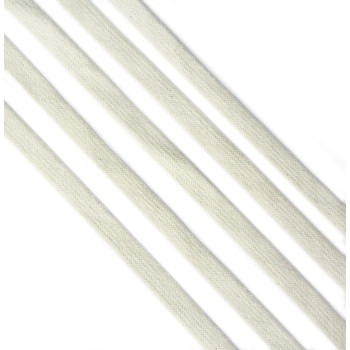 BRT28 Cream 100% Cotton Flat Rope Cord Trim - 10 mm Wide Appx 10 metres