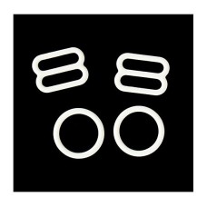 HAND WMRS0812 White Nylon Coated Metal Lingerie Rings (16g) and Sliders (20.5g) Bra Bikini - Size 12mm - appx 50 Sets