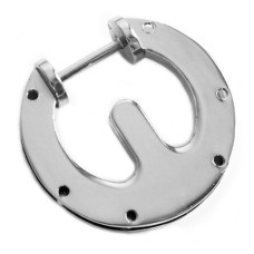 H03C Decorative Polished Silver Tone Round Handbag Buckle 65mm diameter