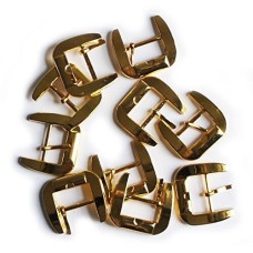 H6303 Metal 28mm Shoe Buckle - 5 pairs (Gold Tone)