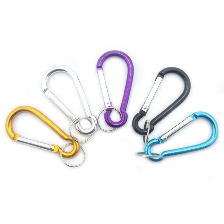 Set of 5 Carabiner Spring Snap Link Hook - 70mm 2" Set of 5 Carabiner Spring Snap Link Hook - 70mm 2"