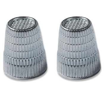 HAND Slip-Stop Silver Finger Tip Thimbles Diameter 16mm, Pack of 2