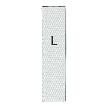 A Roll of Fold Woven Size Label Tabs White, 500pcs (L)