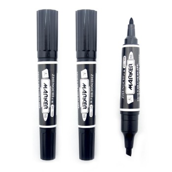 Permanent Marker, Double Side, Thick- Thin, Pack of 3, Black Get the Deal