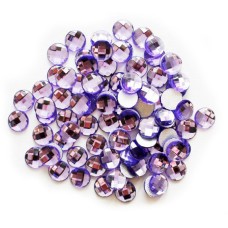 D18 Purple Round Hotfix - Iron On Diamante Gems 12mm, appx 200 a pack, appx 54g