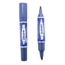 Permanent Marker, Double Side, Thick- Thin, Pack of 2, Blue