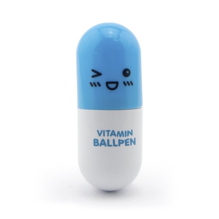 HAND Retractable Pen Small Pocket Vitamin Ballpen Blue - Pack of 2 HAND Retractable Pen Small Pocket Vitamin Ballpen Blue - Pack of 2