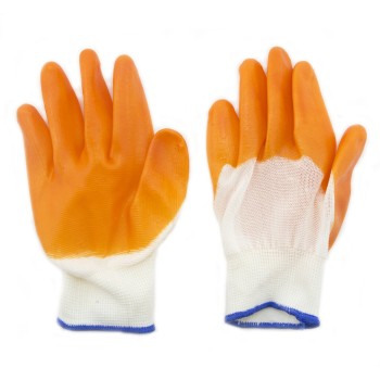 3 Pairs Orange Rubber Grip Home Gardening Gloves