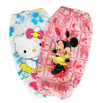 Waterproof Children Cartoon Sleeve Arm Protectors - Pack of 2 Pairs (SPKG11 Girls)