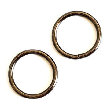 MRDC05 Metal Gunmetal Tone Shoe Handbag Rings 2.5cm - Pack of 10
