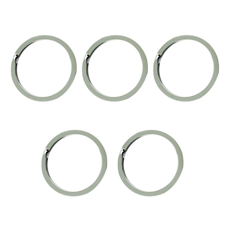 HAND® Set of 5 Silver Tone Metal Flat Stylish Keyrings - 30 mm Diameter - Rugged and Durable HAND® Set of 5 Silver Tone Metal Flat Stylish Keyrings - 30 mm Diameter - Rugged and Durable