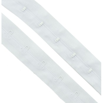 NO.95420 Cotton Bra Continuous Hook and Eye Tape- White, 5 metres