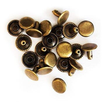 2-part Plain Vintage Gold Press Studs - 12mm - appx 60 pairs
