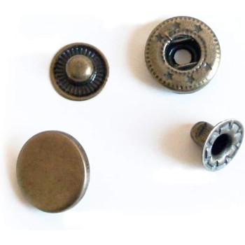 203 4-part Plain Flat Top Press Stud Buttons 12.5mm (203 Vintage Gold - appx 230g) 203 4-part Plain Flat Top Press Stud Buttons 12.5mm (203 Vintage Gold - appx 230g)