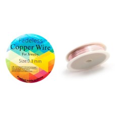 HAND® A Roll of Pink Tarnish Resistant Bare Copper Beading Art Craft Wire - 0.3 mm Approx 30 metres