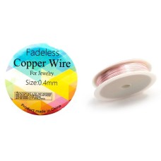 HAND® A Roll of Pink Tarnish Resistant Bare Copper Beading Art Craft Wire - 0.4 mm Approx 20 metres