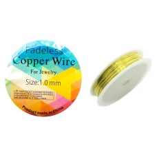 HAND® A Roll of Gold-Tone Tarnish Resistant Bare Copper Beading Art Craft Wire - 1.0 mm Approx 5 metres