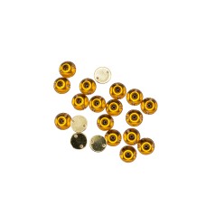 20pcs W-6 8mm Amber Gold 2-Hole Sew-On Acrylic Round Rhinestones