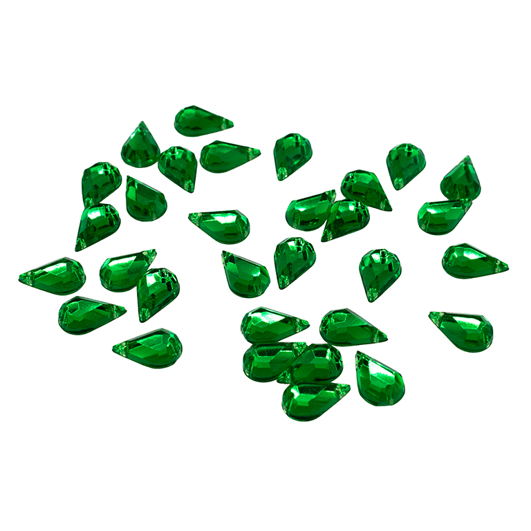 30pcs W-11 6x10mm Emerald Green 2-Hole Sew-On Acrylic Teardrop Rhinestones 30pcs W-11 6x10mm Emerald Green 2-Hole Sew-On Acrylic Teardrop Rhinestones