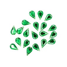 20pcs W-11 8x13mm Emerald Green 2-Hole Sew-On Acrylic Teardrop Rhinestones