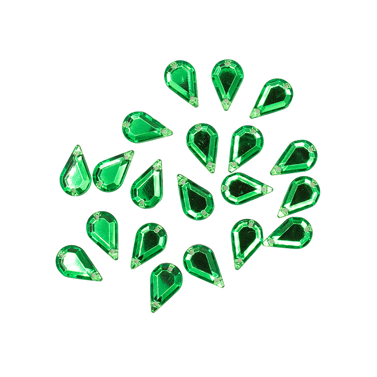 20pcs W-11 8x13mm Emerald Green 2-Hole Sew-On Acrylic Teardrop Rhinestones 20pcs W-11 8x13mm Emerald Green 2-Hole Sew-On Acrylic Teardrop Rhinestones