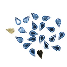 20pcs W-15 8x13mm Sky Blue 2-Hole Sew-On Acrylic Teardrop Rhinestones
