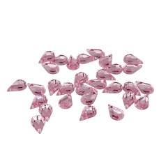 30pcs W-1 6x10mm Clear White 2-Hole Sew-On Acrylic Teardrop Rhinestones