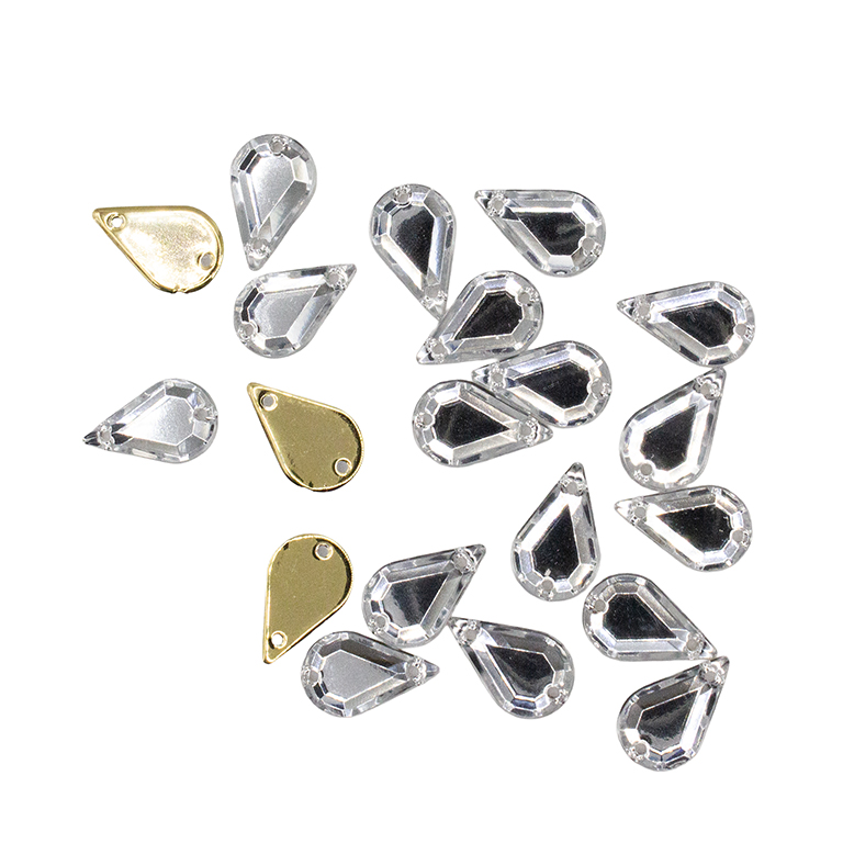 20pcs W-1 8x13mm Clear White 2-Hole Sew-On Acrylic Teardrop Rhinestones 20pcs W-1 8x13mm Clear White 2-Hole Sew-On Acrylic Teardrop Rhinestones