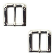 HAND® No 8657 Set of 2 Large Square Silver Tone Buckles for Belts, Bags etc. - 47 x 47 mm. Fits 30 mm Strap