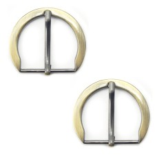 HAND® No 8203D Set of 2 Large D Shape Brass Tone Buckles for Belts, Bags etc. - 46 x 38 mm. Fits 30 mm Strap