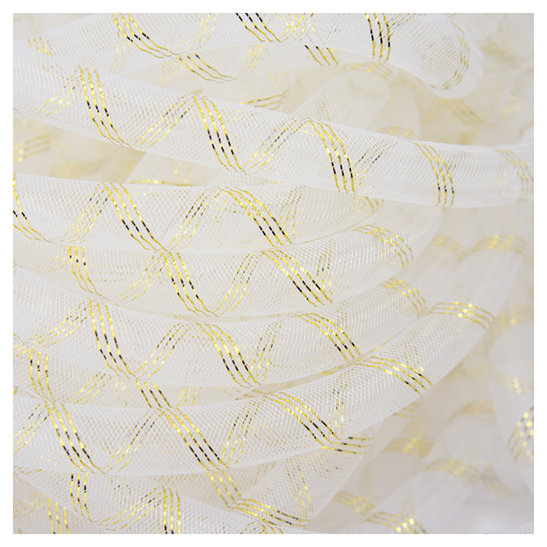 HAND White with Gold Trim Elastic Lightweight Millinery Tubular Crin Trim - diameter 16 mm, appx 24 meters per pack HAND White with Gold Trim Elastic Lightweight Millinery Tubular Crin Trim - diameter 16 mm, appx 24 meters per pack