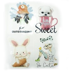 HAND® A Pack of Large 12 x 12cm Colourful Hobby Fashion Iron-On Transfers for T-Shirts, Clothing and Accessories - Pack of 32